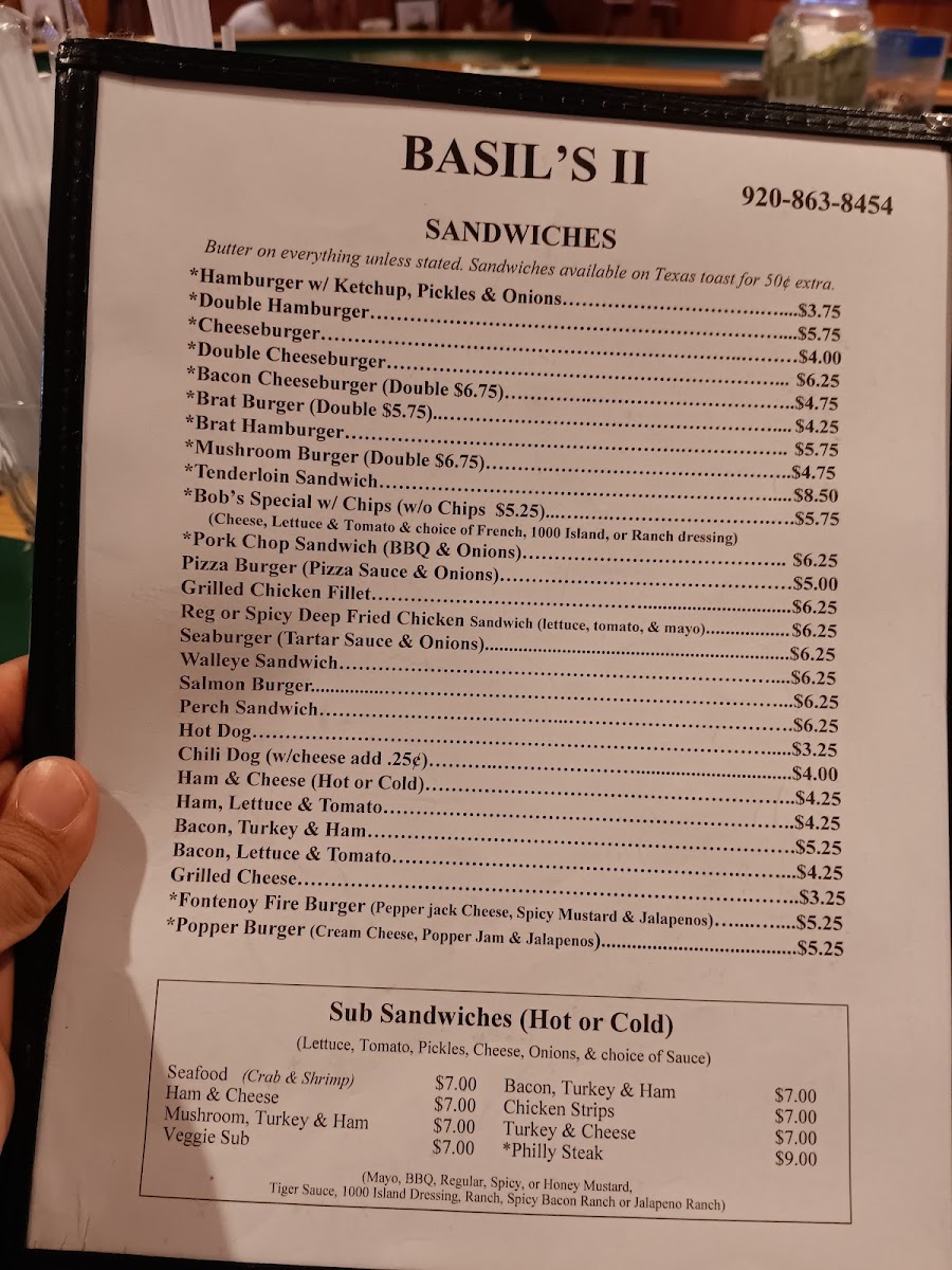 Basils II Menu - Image 1