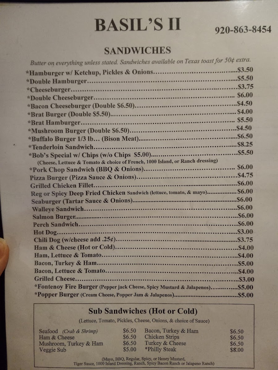 Basils II Menu - Image 2